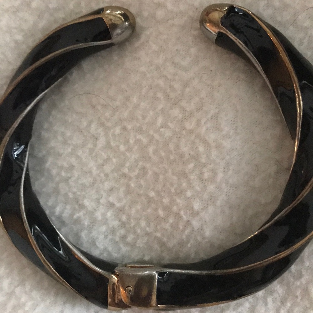 Black and goldtone bracelet